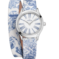 De Ville Mini Tr&eacute;sor 26&nbsp;mm, acciaio su toile de jouy - 42817266004001