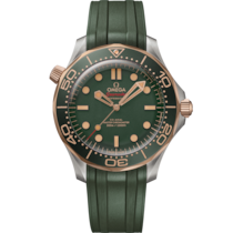 Seamaster Diver 300M 42&nbsp;mm, titanium - Bronze gold on rubber strap - 21092422010001